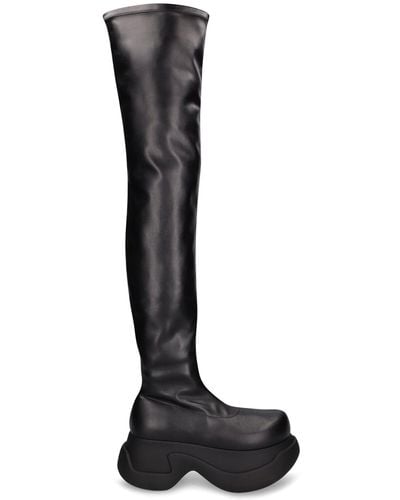 Marni Bottes hautes en simili-cuir stretch 80 mm - Noir