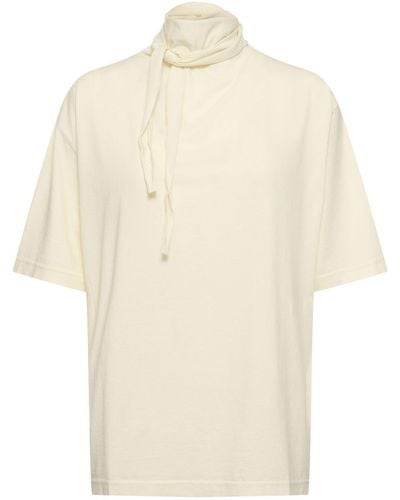 Lemaire Cotton T-shirt W/ Scarf - Natural