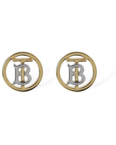 Burberry Mini Tb Stud Earrings - Metallic