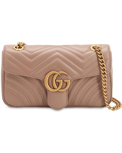 Gucci Small Gg Marmont 2.0 レザーバッグ - ブラウン