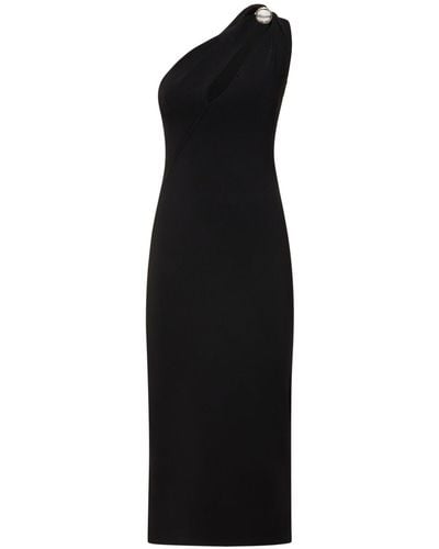 Galvan London Skye Compact Knit Midi Dress - Black