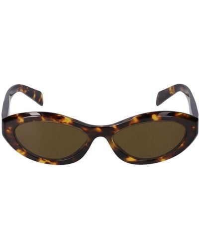 Prada Oval-frame Sunglasses - Brown