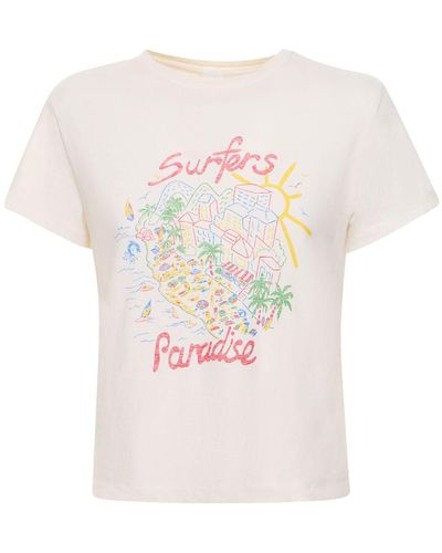 RE/DONE T-shirt surfers paradise in cotone - Rosa