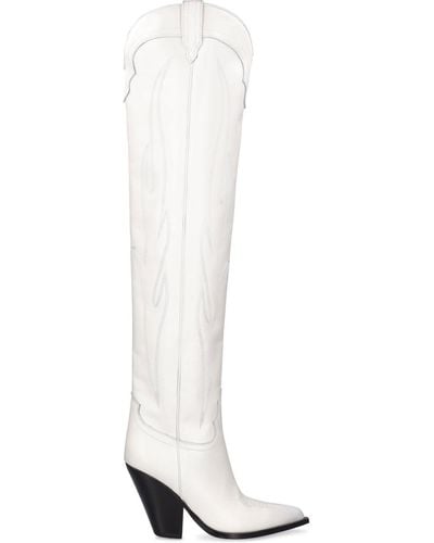 Sonora Boots 90Mm Hermosa Leather Over-The-Knee Boots - White