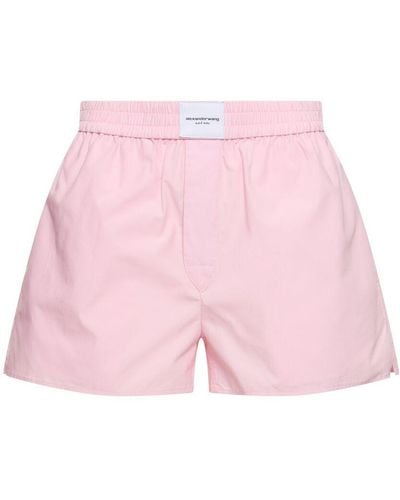Alexander Wang Classic Cotton Boxer Shorts - Pink