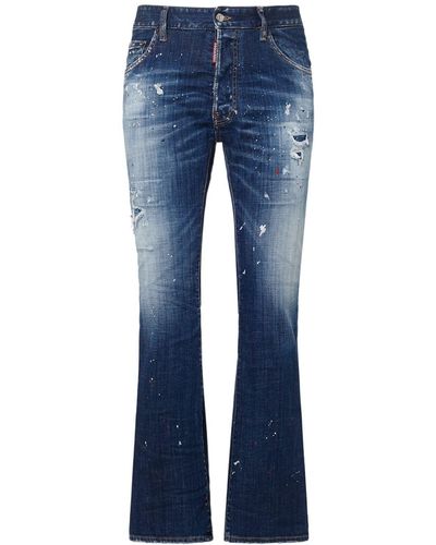 DSquared² Bootcut Stretch Cotton Denim Jeans - Blue