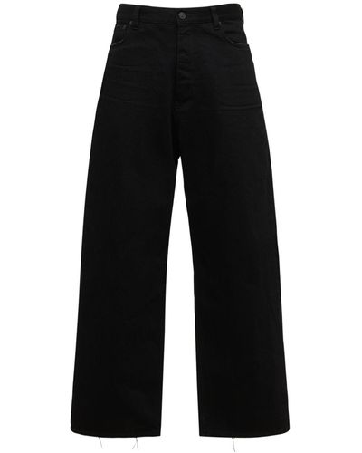 Balenciaga Jeans Baggy De Denim De Algodón - Negro