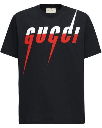 Gucci Brand-print Short-sleeved Cotton-jersey T-shirt - Black