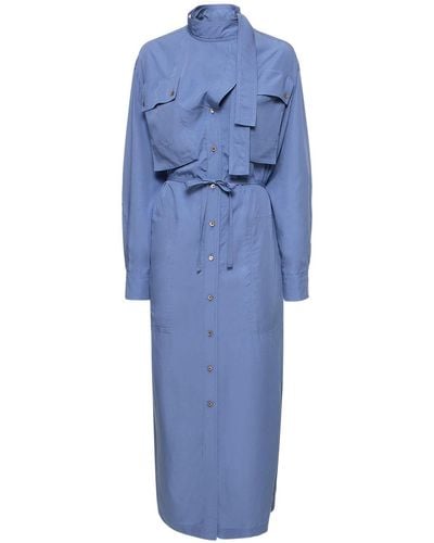 Lemaire Two Pocket Midi Shirt Dress - Blue