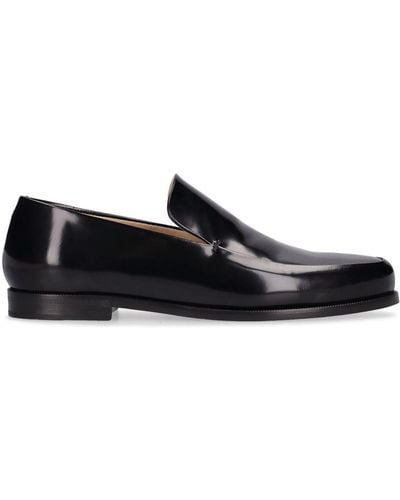 Khaite 20Mm Alessio Leather Loafers - Black