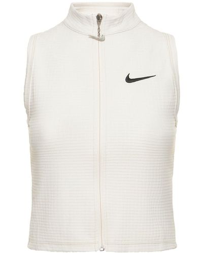 Nike Logo Rayon Blend Crop Tank Top - Weiß