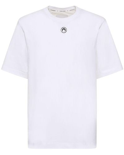 Marine Serre Logo Organic Cotton Jersey T-shirt - White