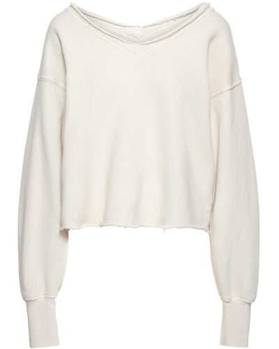 Les Tien Double V Roll Neck Sweatshirt - White