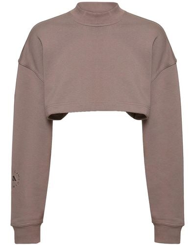 adidas By Stella McCartney Sportswear Open-Back Crop Sweatshirt - Brown
