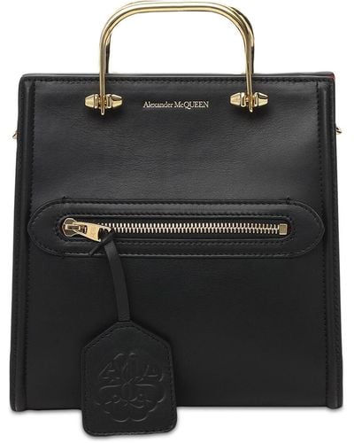 Alexander McQueen The Short Story Leather Tote Bag - Black