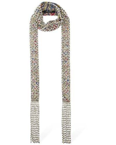 Isabel Marant Printed Night Scarf Necklace - White