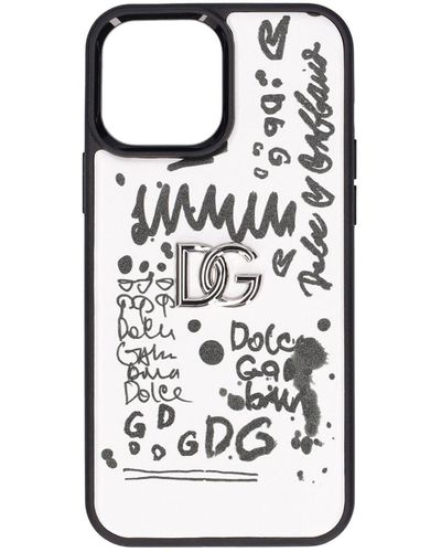Dolce & Gabbana Iphone 13 Pro Max レザーケース - ホワイト