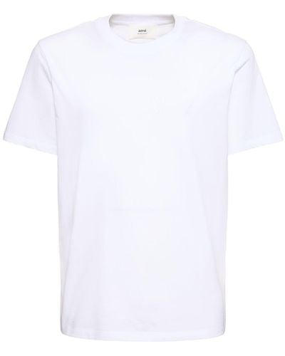 Ami Paris Camiseta de algodón con logo - Blanco