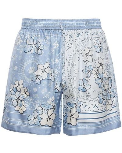 Amiri Floral Bandana Shorts - Blue