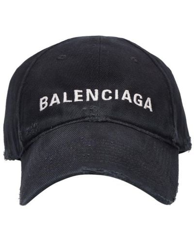 Balenciaga Cappello in cotone con logo - Nero