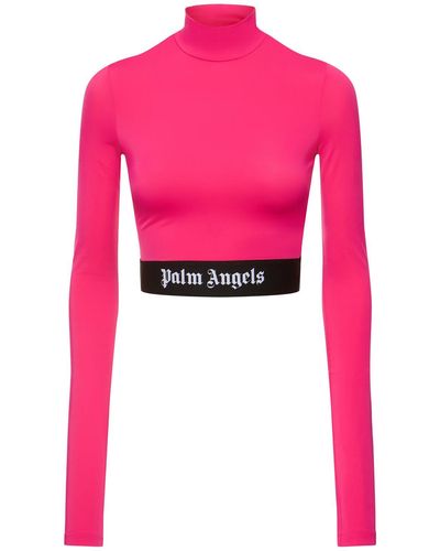 Palm Angels Classic Logo Nylon Blend Top - Pink