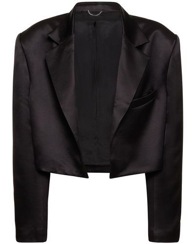 Magda Butrym Lvr Exclusive Silk & Wool Blazer - Black