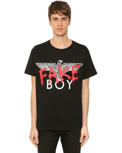 BOY London T-shirt Aus Jersey Mit Boy Fake-druck - Schwarz