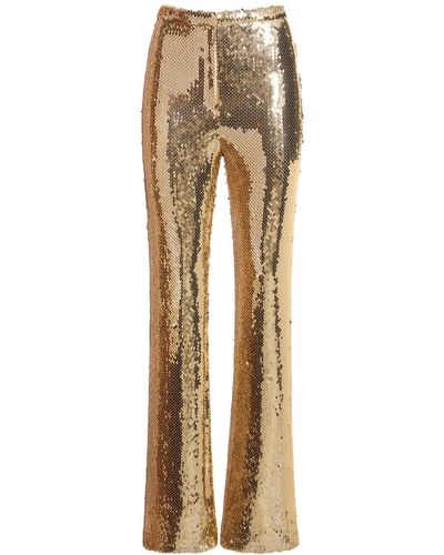 Rabanne Sequined Straight Pants - Natural