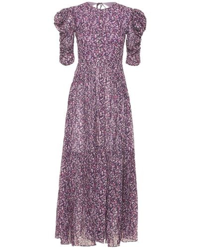 Isabel Marant Sichelle Cotton Voile Midi Dress - Purple