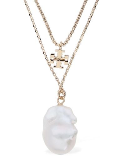 Tory Burch Kira Delicate Pearl Layered Necklace - White