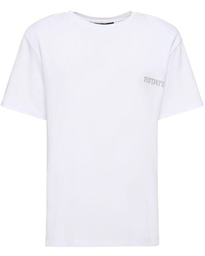 ROTATE BIRGER CHRISTENSEN T-shirt droit en coton à logo - Blanc