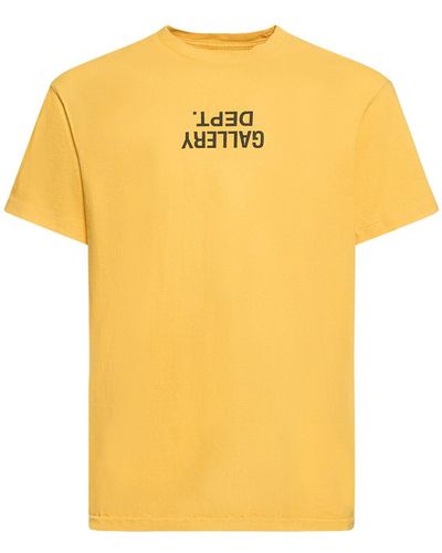 GALLERY DEPT. Logo-print Short-sleeved Cotton-jersey T-shirt - Yellow