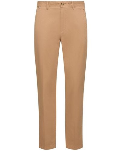 BOSS Kaiton Stretch Cotton Trousers - Natural