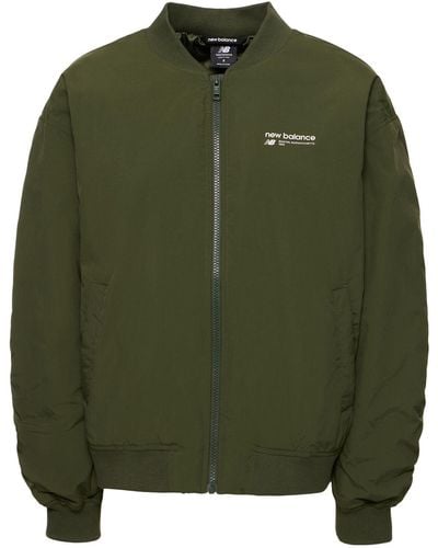 New Balance Linear Heritage Woven Bomber Jacket - Green
