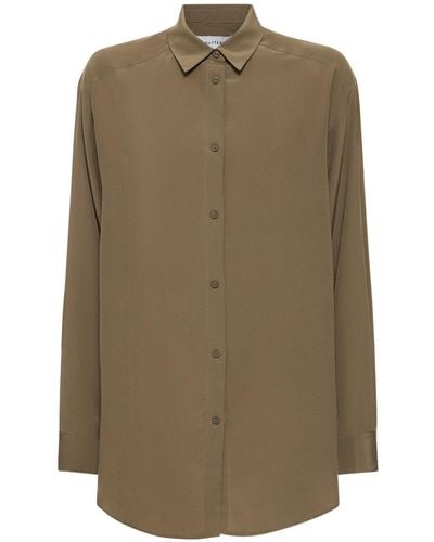 Matteau Long Sleeve Silk Shirt - Green