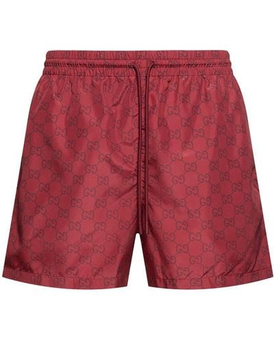 Gucci Gg nylon swim shorts - Rosso