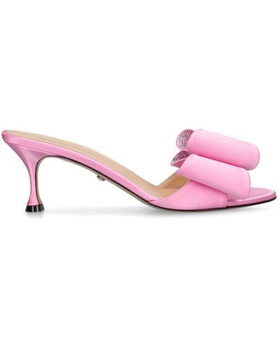 Mach & Mach 65mm Cadeau Satin Sandals - Pink