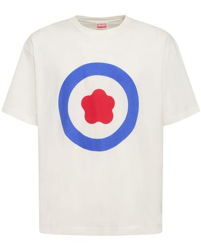 KENZO Target Print Oversized Cotton T-Shirt - Blue