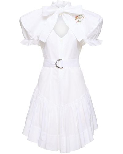 Vivienne Westwood Football Heart Mini Cotton Shirt Dress - White