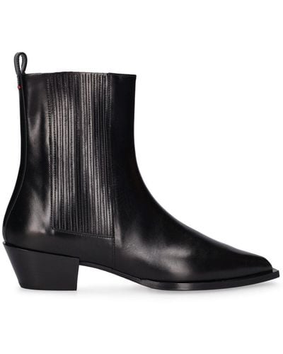 Aeyde 40mm Belinda Leather Ankle Boots - Black
