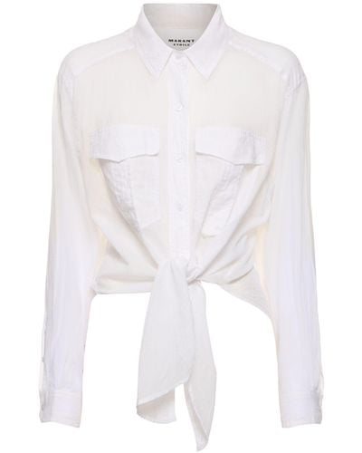 Isabel Marant Nath Self-tie Cotton Shirt - White