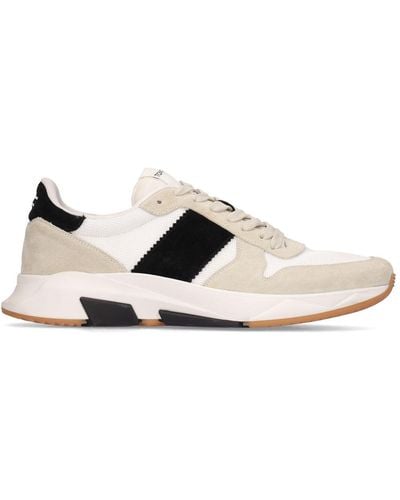 Tom Ford Suede & Tech Low Top Sneakers - Multicolor