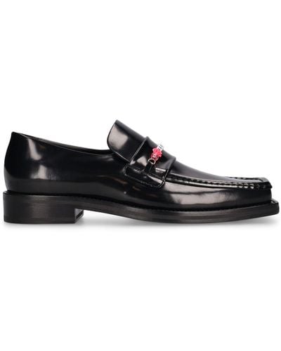 Martine Rose 3.5cm Leather Square Toe Beaded Loafers - Black