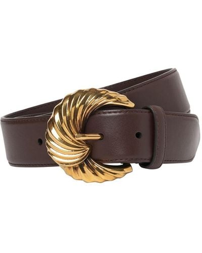 Etro Paisley Buckle Leather Belt - Brown
