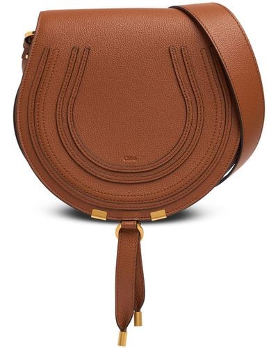 Chloé Marcie Grained Leather Crossbody Bag - Brown