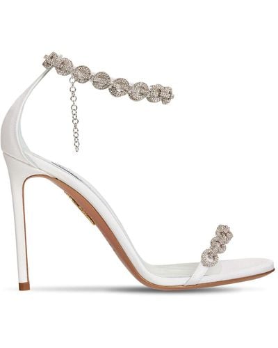 Aquazzura 105mm Love Link Grosgrain Sandals - White
