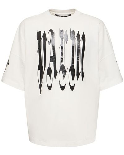 Palm Angels T-shirt Aus Baumwolle "back Gothic" - Weiß