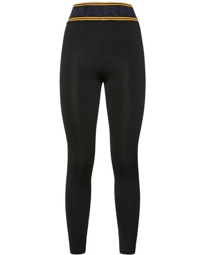 Marni Stretch Viscose Logo Skinny leggings - Black