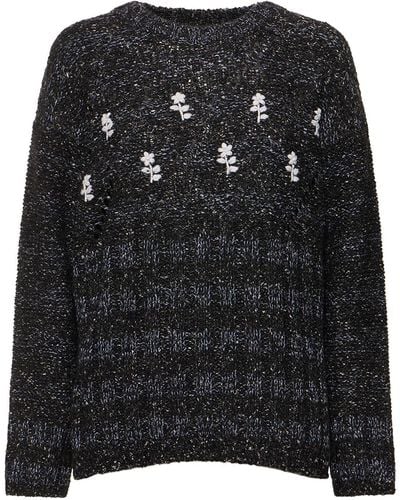 Cormio Antonio Embroidered Wool Blend Sweater - Black