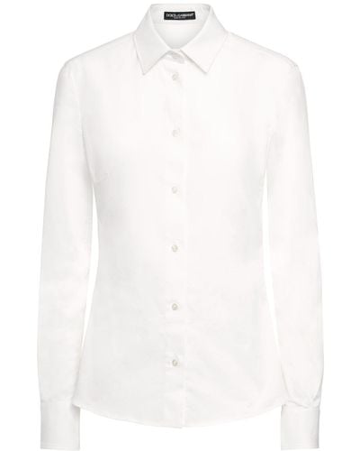 Dolce & Gabbana Klassisches Hemd Aus Baumwollpopeline - Weiß